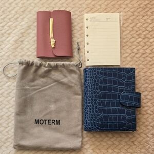 Moterm Pocket Reg Rings (19 MM) Budget Planner Leather Blue Croc, $500 Savings